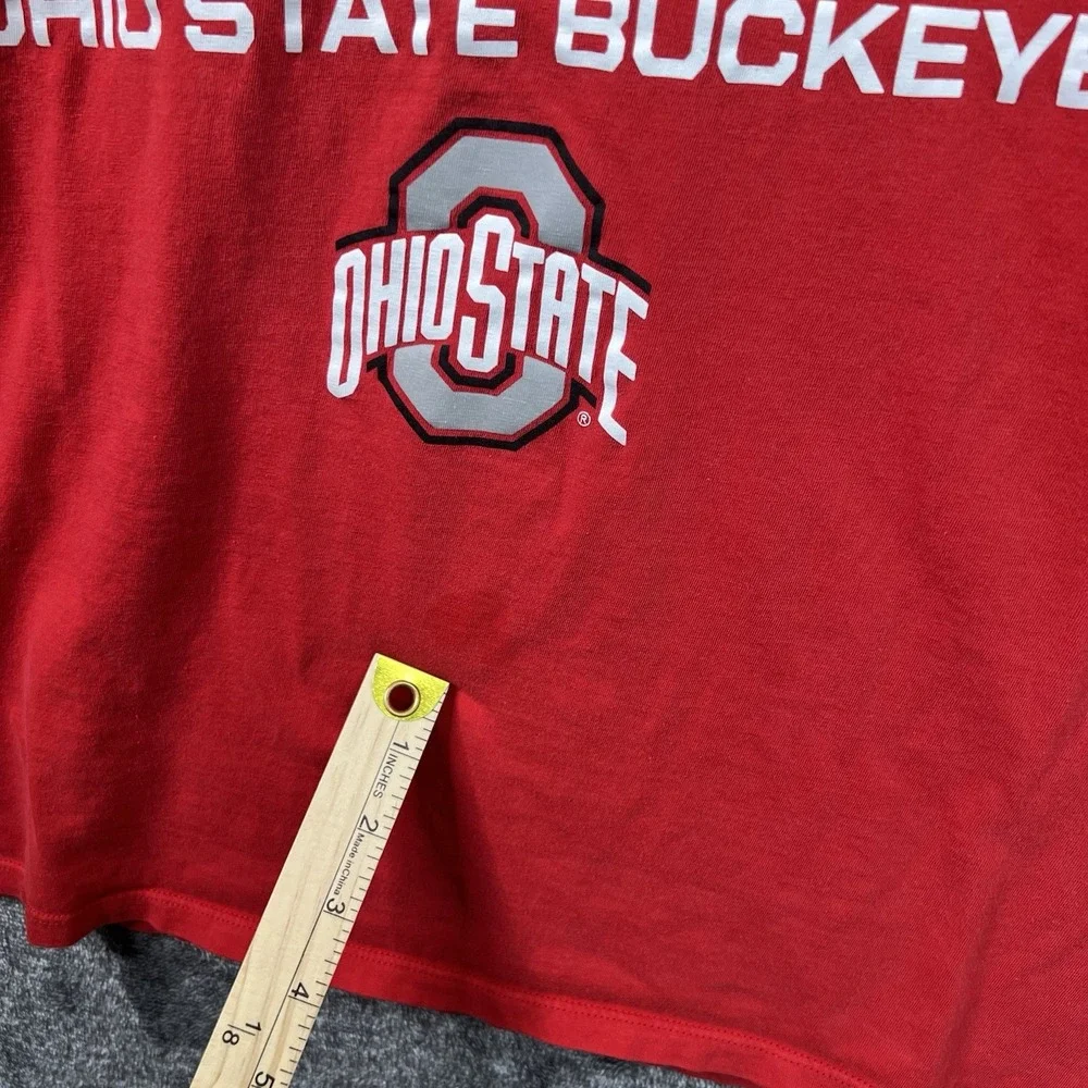 Ohio State Buckeyes Nike Size Large Red Athletic Cut Tee Shirt Dri Fit